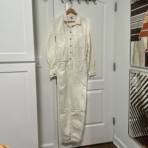 Old Navy Tall White Coverall Jumpsuit